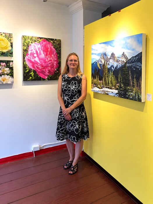 Woman In A Bright Floral Mountain Gallery