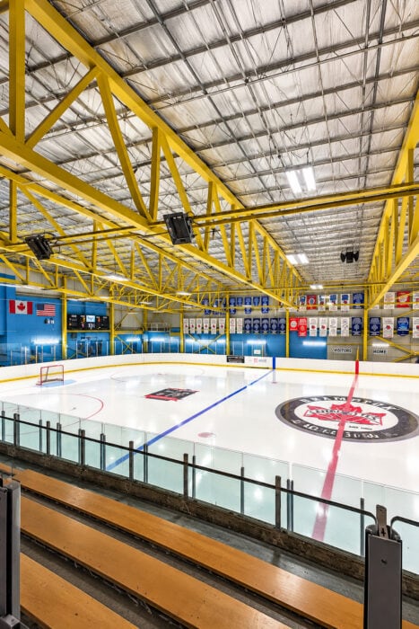 Empty Brampton Hockey Arena Interior