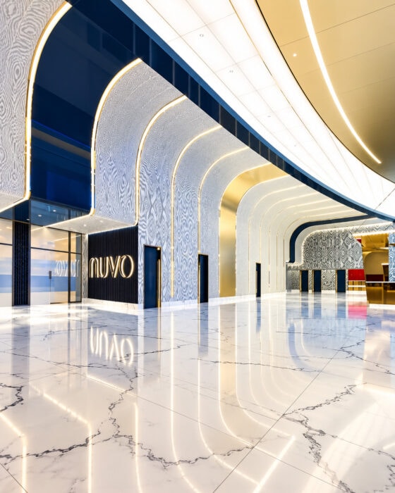 Futuristic NUVO Lobby In Marble And Light