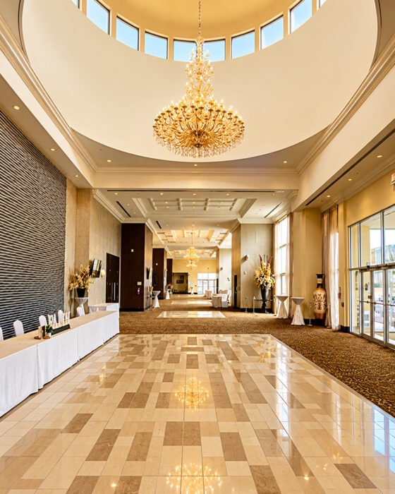 Grand Crystal Chandelier Ballroom Lobby