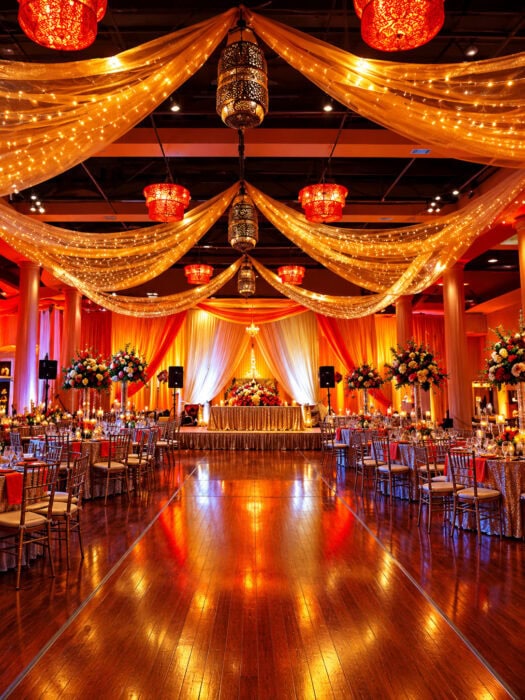 Opulent Golden Wedding Banquet Hall