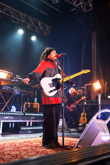 Cinematic Red Jacket Concert Performance