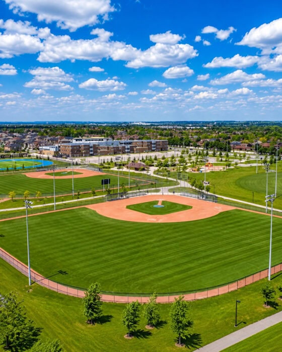 Venues Morris Park Victorian Gazebo In Chinguacousy Park Suburban Sports Complex Under Blue Skies