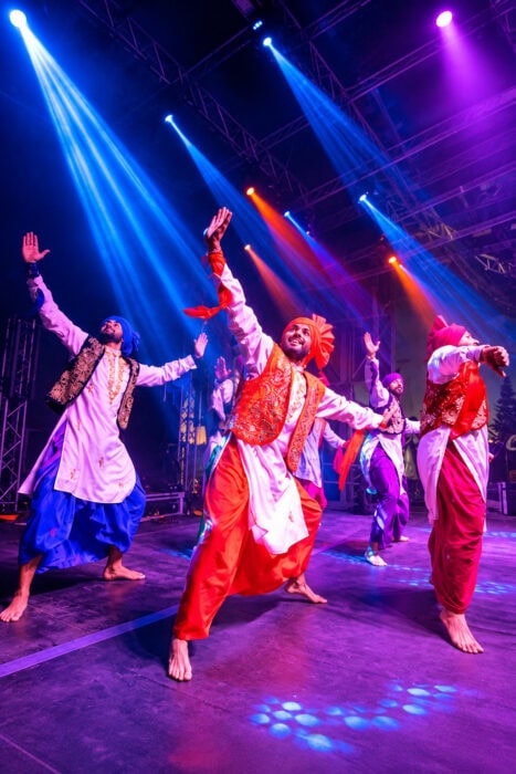 Vibrant Bhangra Under Neon Lights