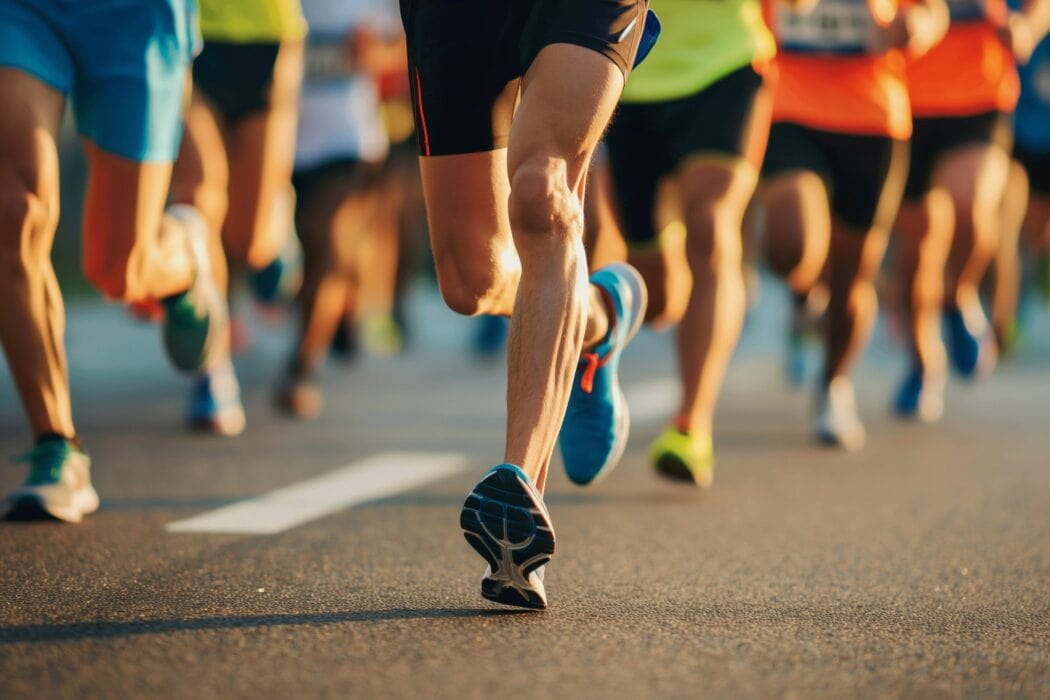 Close Up,Of,Marathon,Runners',Legs,On,City,Road,During,Athletic