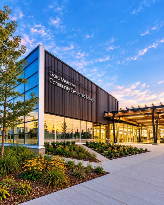 Gore Meadows Library At Dusk