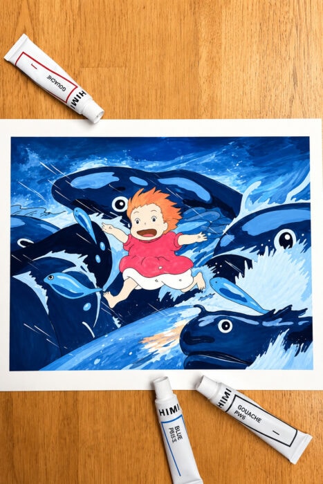 Joyful Ocean Leap Art Print