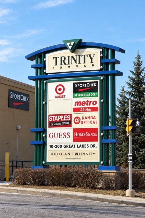 Trinity Common Plaza Sign In Daylight